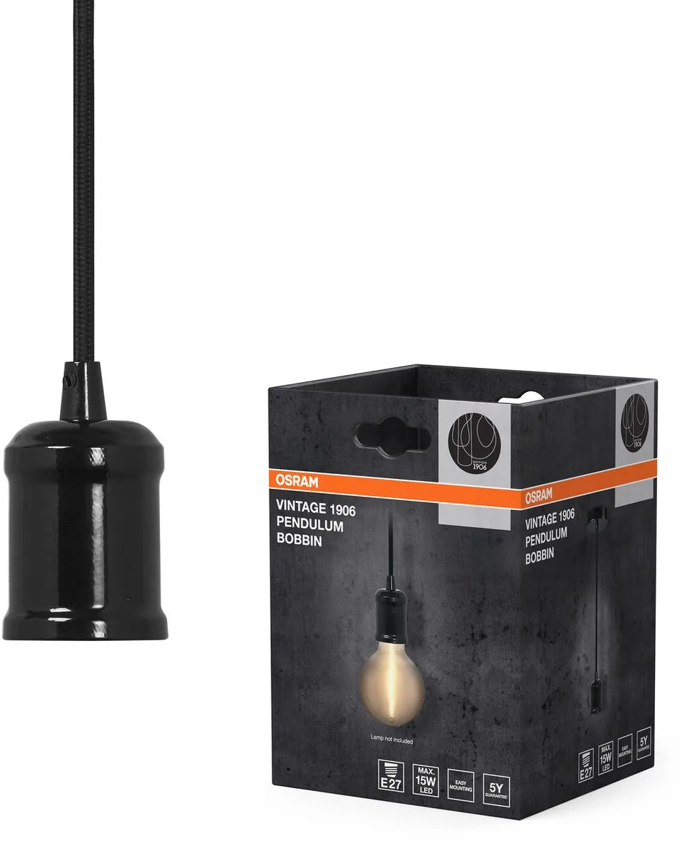 Osram Vintage 1906 Hanglamp BOBBIN E27 - 25W - Ø100cm - Zwart