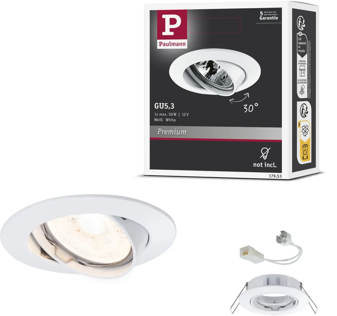Paulmann Premium Inbouwlamp 83mm GU5.3 50W Wit