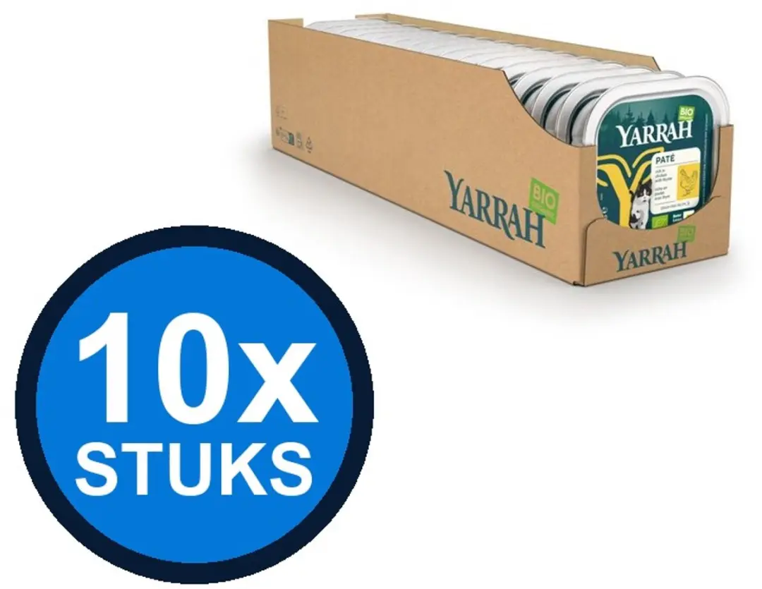 10x Yarrah cat bio alu grainfree paté rund&chichorei 100gr