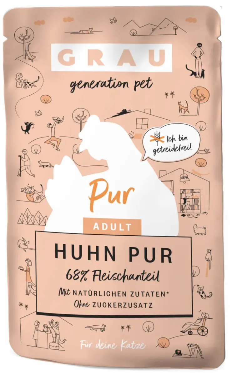 Grau Kip Puur Pouch
