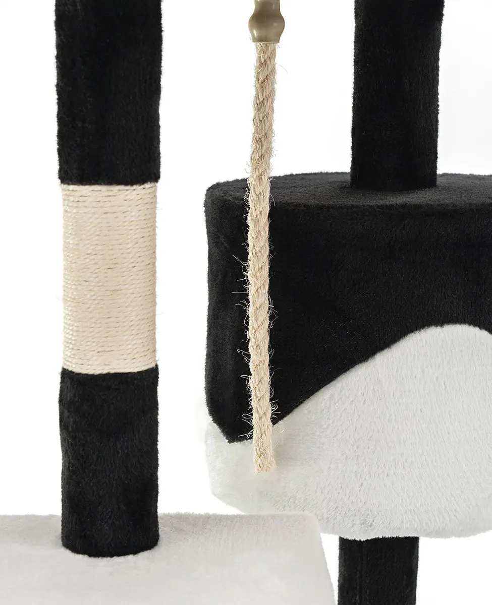Lionto Krabpaal 112cm - 4 Niveaus - Zwart/Wit - afbeelding 4 van 6