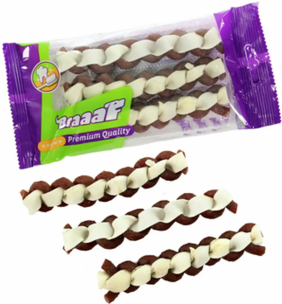 Braaaf Hondensnack Twister Double 12cm - 60 gram - afbeelding 6 van 6