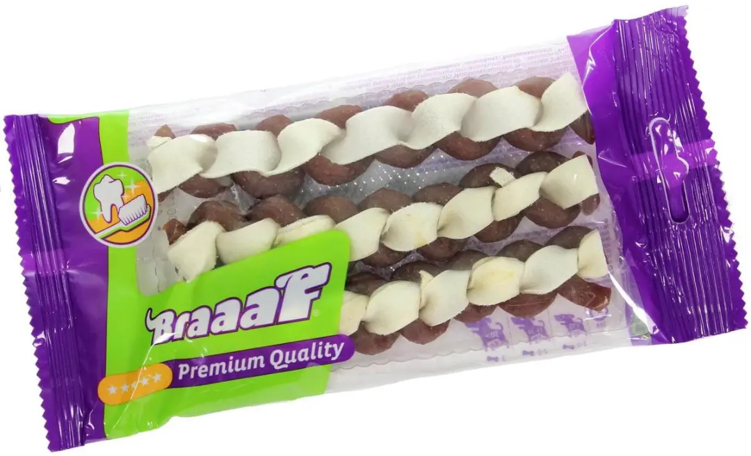 Braaaf Hondensnack Twister Double 12cm