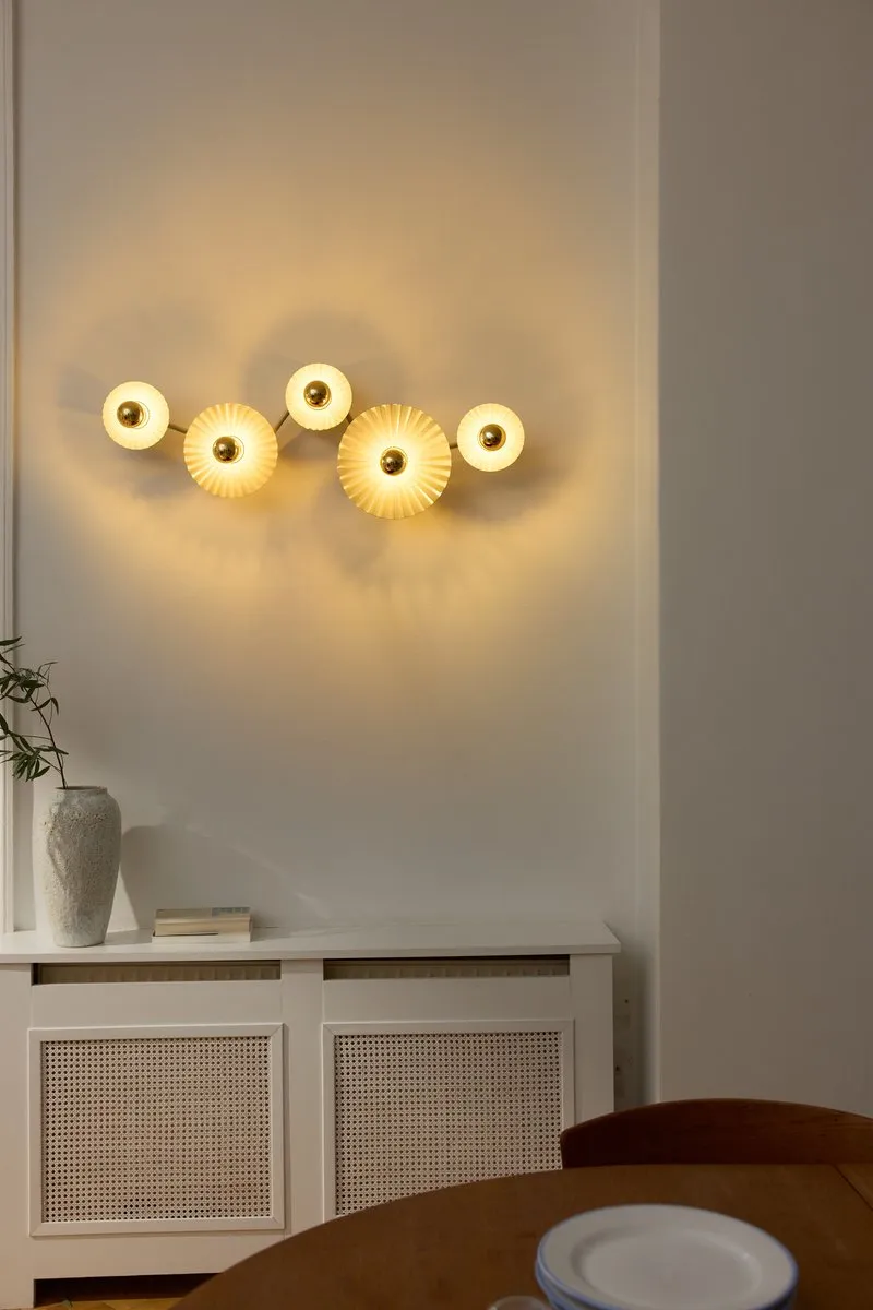 Osram Decor Plisse Wandlamp 5xE27 - Donkergrijs