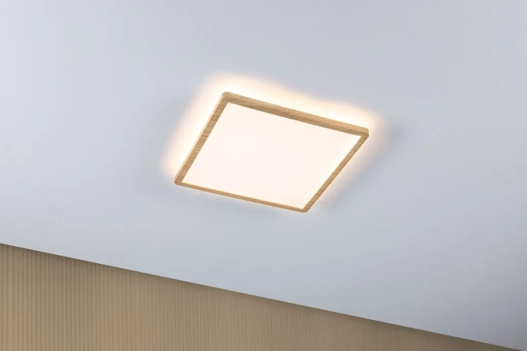 Paulmann Atria Shine LED-paneel 16W 1600lm 3000K Houtlook - IP44