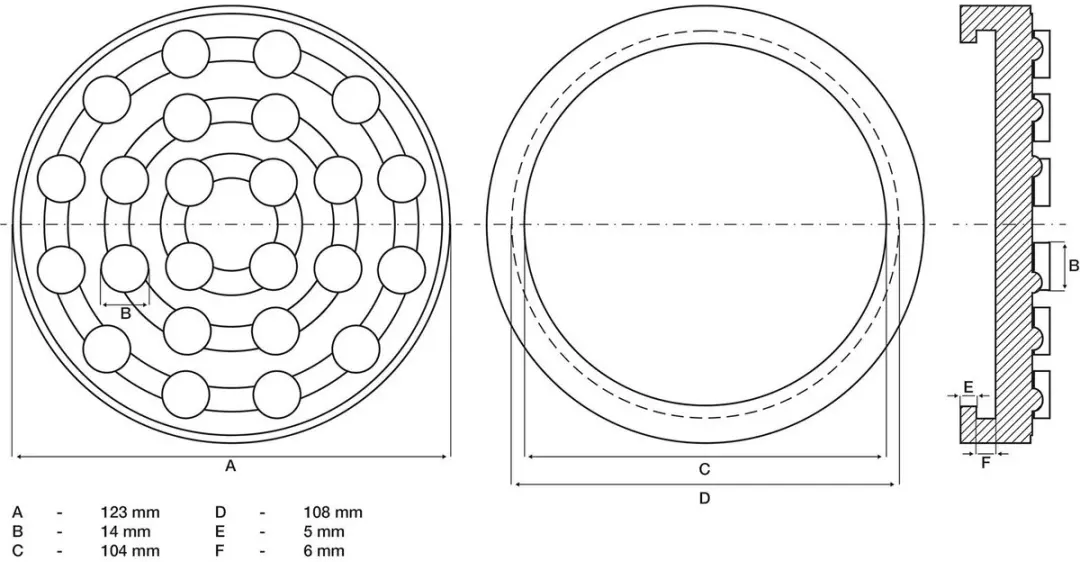 BGS 7043 Rubberschijf voor hefplatforms Ø123mm - afbeelding 3 van 5