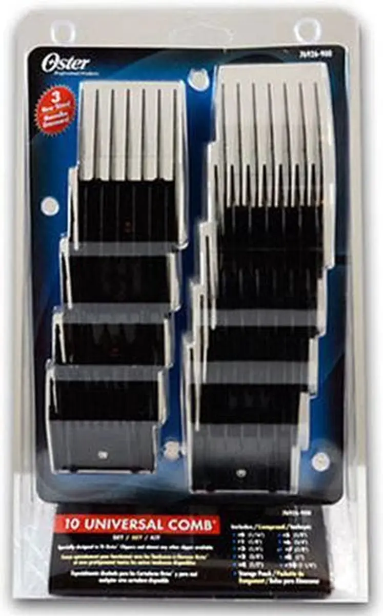Oster Pro Universal Opzetkammen Set - 10-delig - Zwart - afbeelding 2 van 2