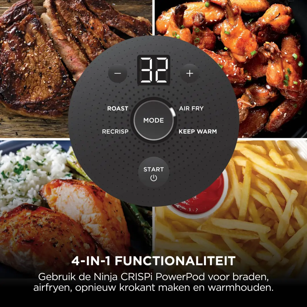 Ninja CRISPi FN201EUGN8 Glazen Airfryer - Groen - afbeelding 5 van 6