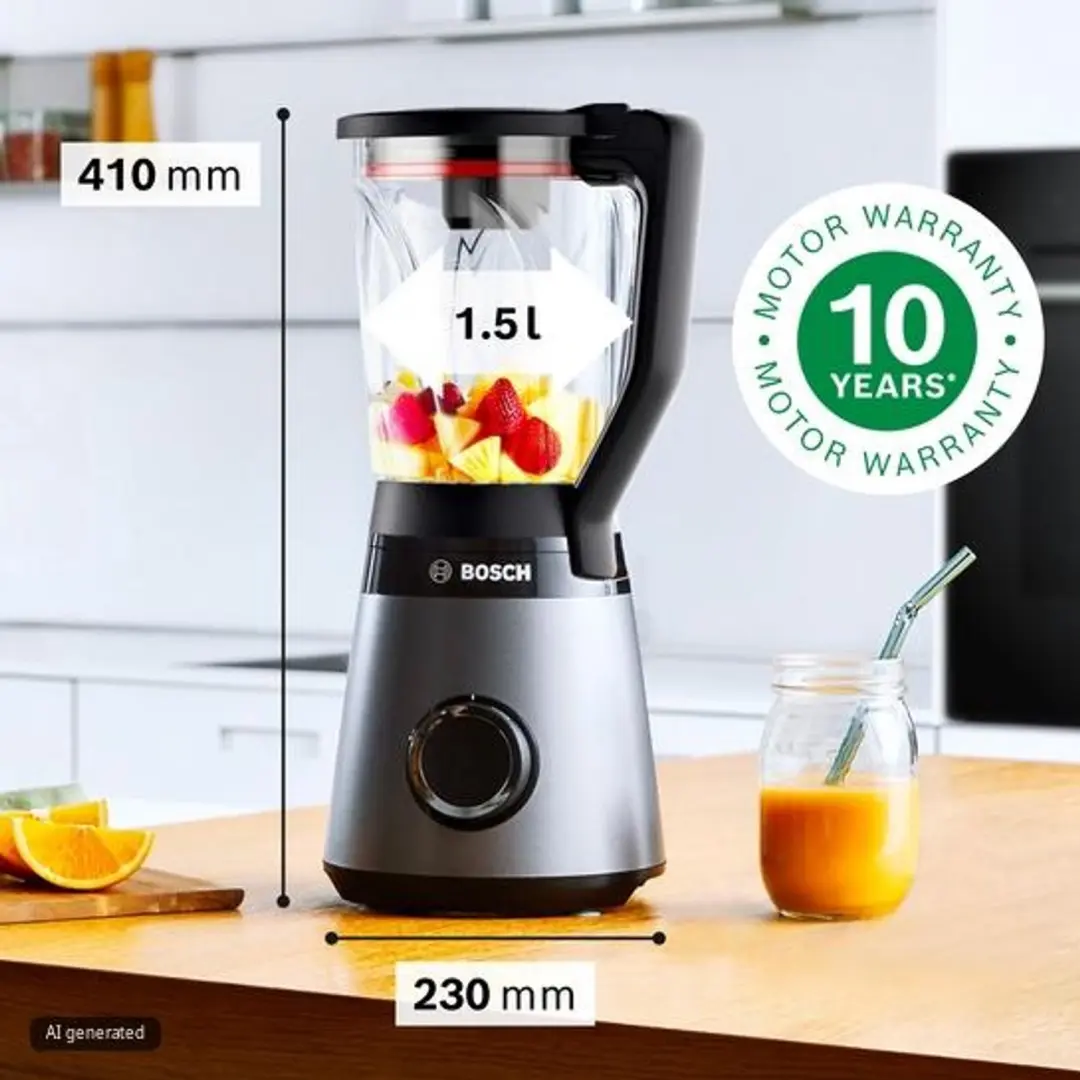 Bosch Serie 4 MMB4151S Blender - 1200W - Zwart - afbeelding 4 van 6