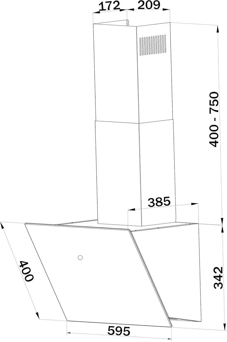 Bomann DU 7606 G Afzuigkap 60cm - 480m³/u - A++