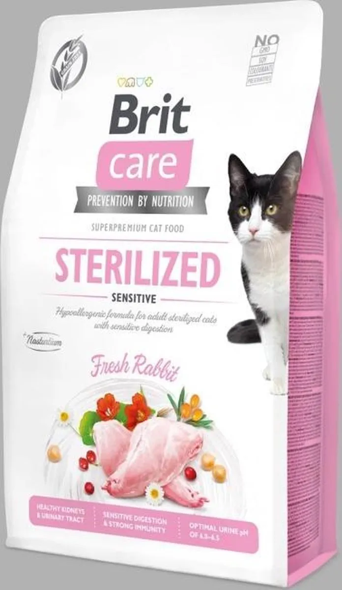 Brit Care Sterilized Sensitive Konijn Kattenvoer 2kg