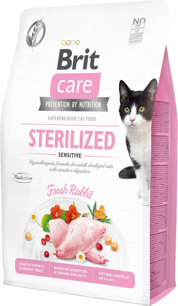 Brit Care Sterilized Sensitive Konijn Kattenvoer 2kg