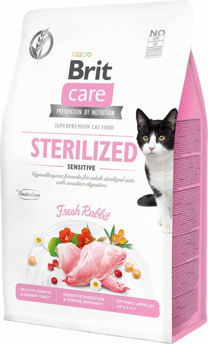 Brit Care Sterilized Sensitive Konijn Kattenvoer 2kg