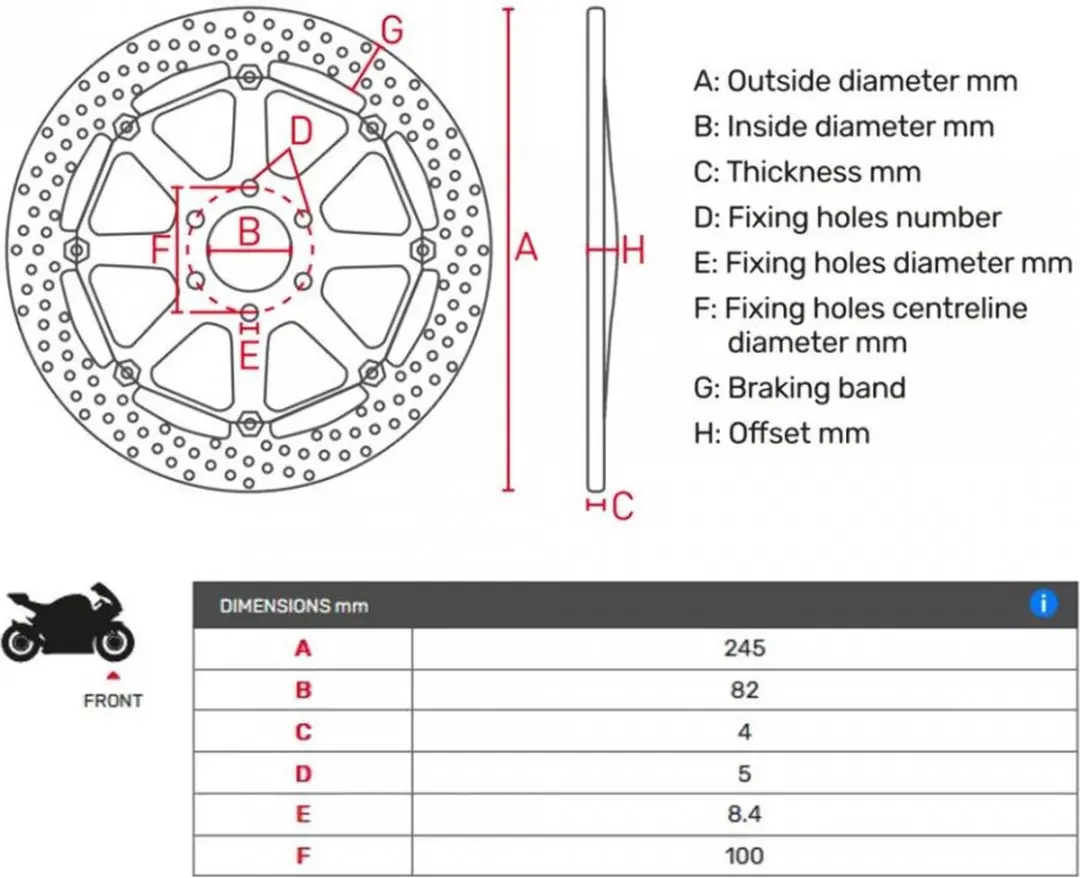 Disque frein avant Ferodo pour scooter Yamaha 125 NXC CYGNUS X Inj. 2007 à 2017