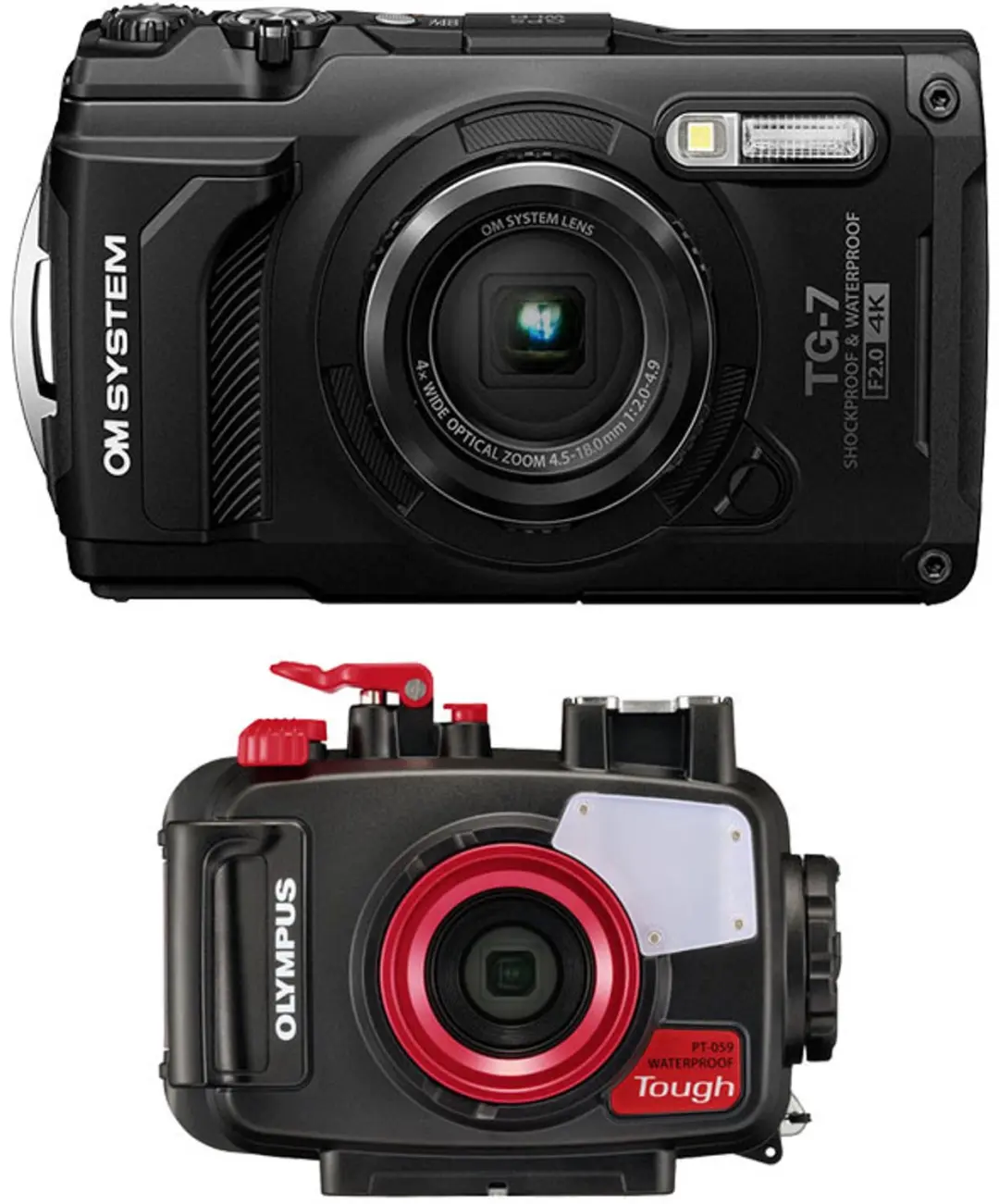 OLYMPUS Compact wasserdichte TG7 Schwarz + wasserdichte Tasche PT059