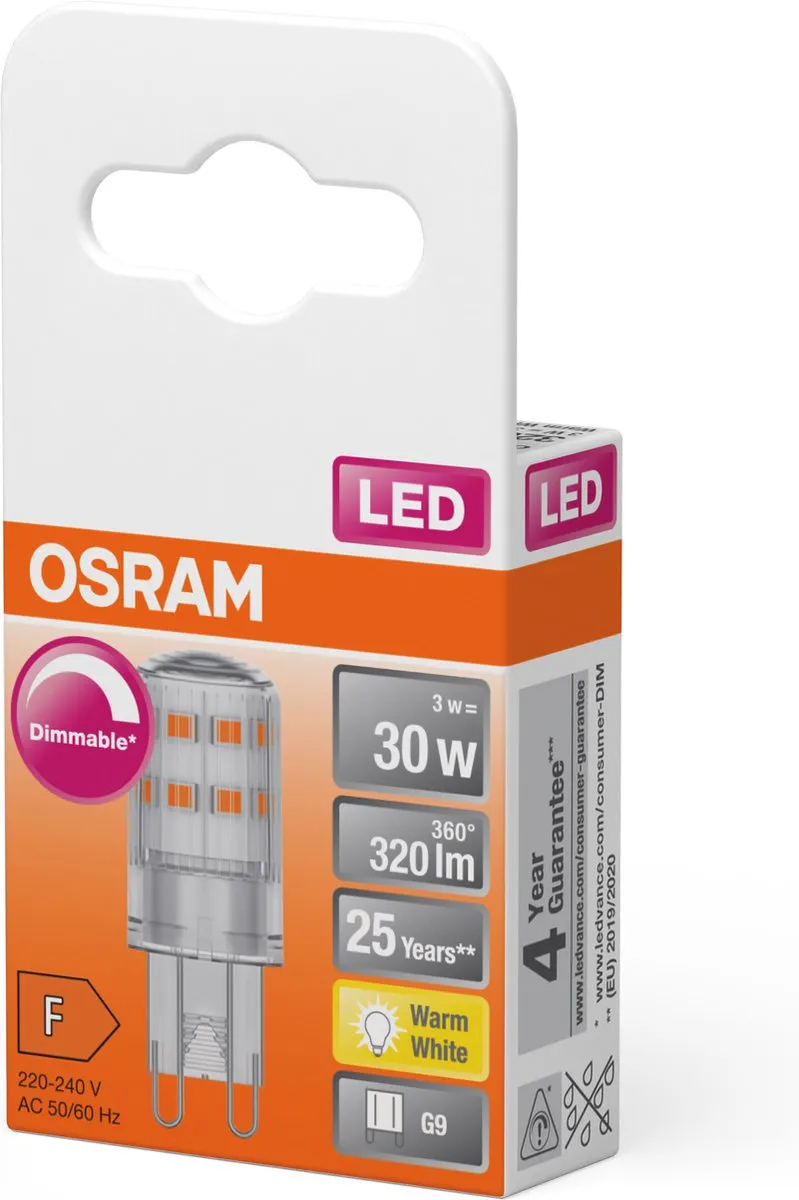 Osram LED-lamp G9 3W Warmwit - 1 Stuk - afbeelding 6 van 6