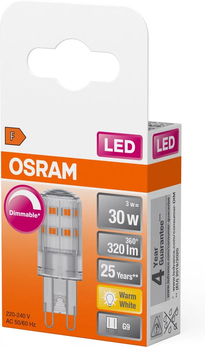 Osram LED-lamp G9 3W Warmwit - 1 Stuk
