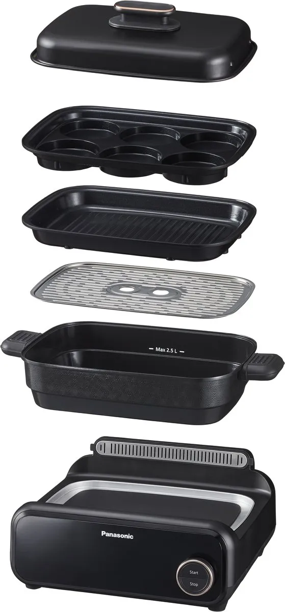Panasonic NF-GM400 4-in-1 Multi-Cooker Tafelgrill 1400W - Zwart - afbeelding 6 van 6