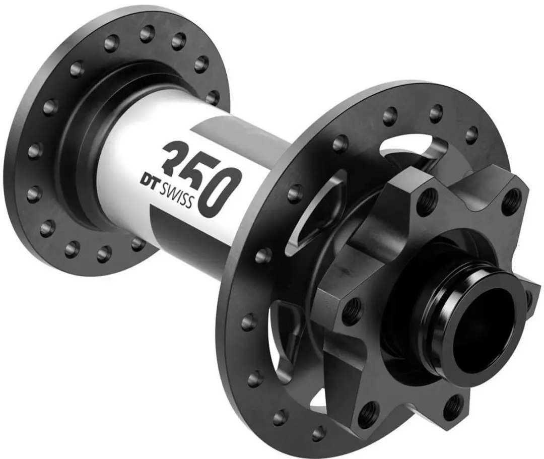 DT Swiss voornaaf 350 ATB Boost Disc IS aluminium 28G 110/15mm zwart