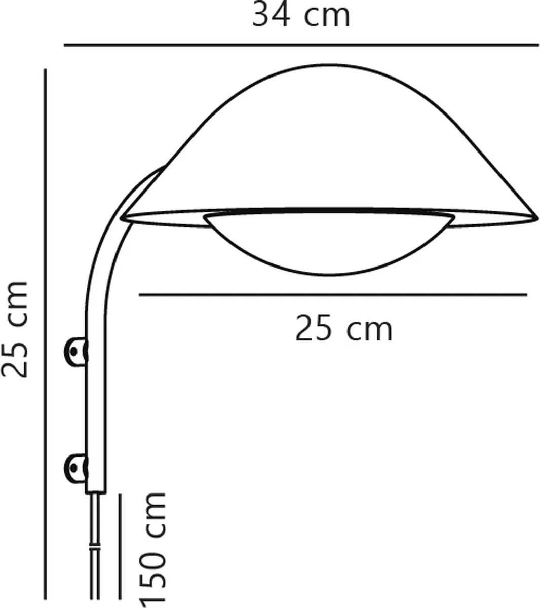Nordlux Freya Wandlamp E14 - Ø35cm - Zwart