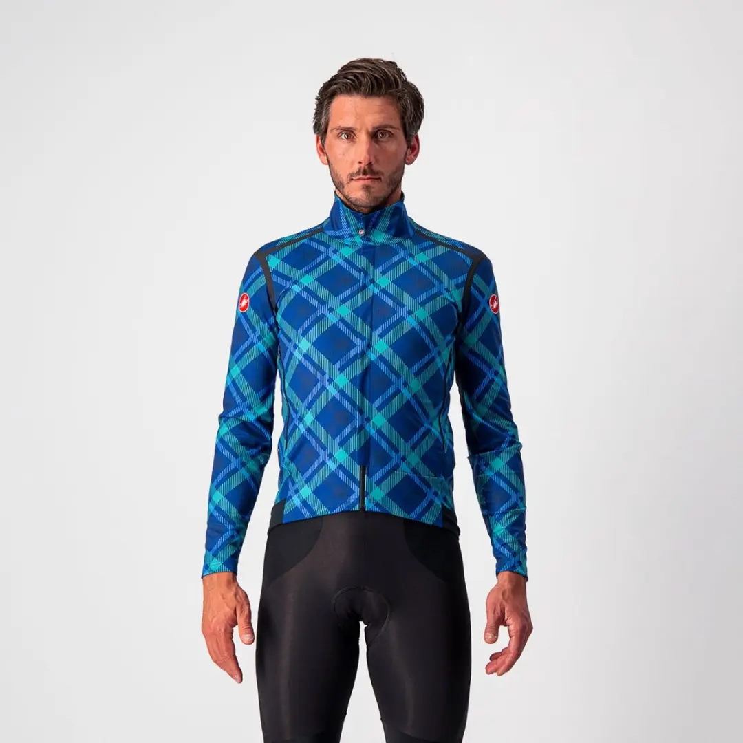 Castelli Fietsjack Rain or Shine Heren Blauw Turquoise