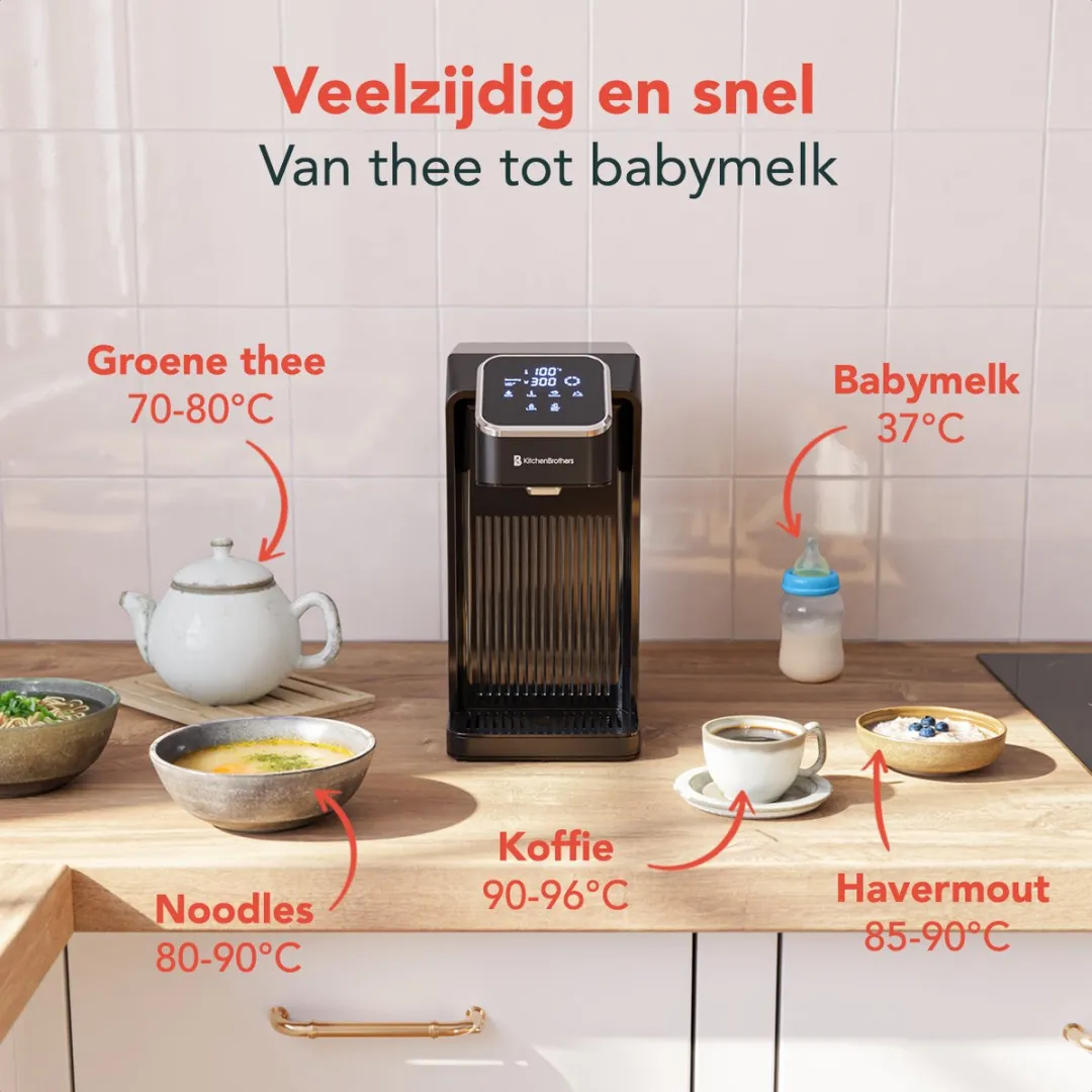 KitchenBrothers KB1004094 Heetwaterdispenser 2.7L - 2600W - Zwart