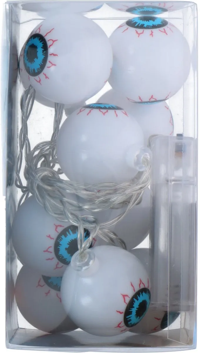 Grundig Halloween Lichtsnoer Oogballen 10 LED - 1,65m - Wit