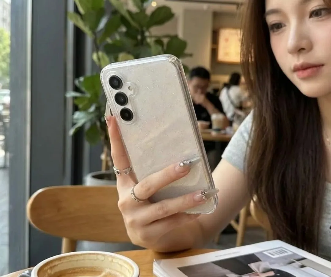 NUVEX Transparant Glitter Hoesje Samsung Galaxy A16