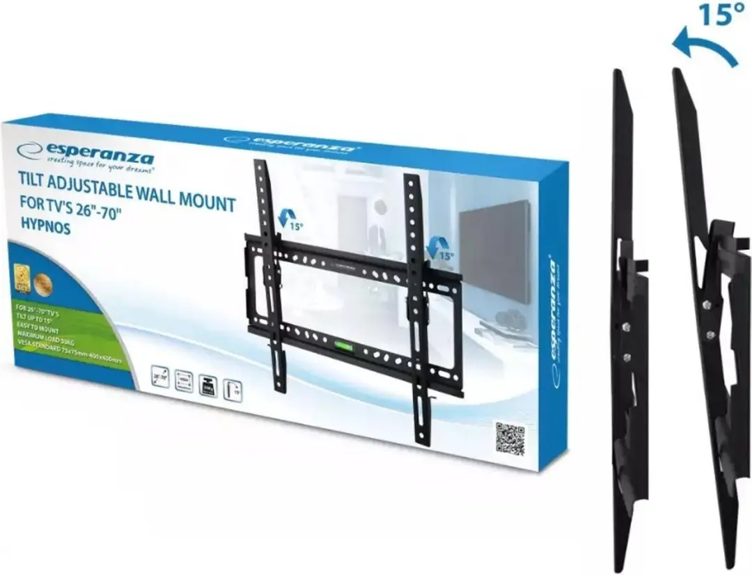 Esperanza ERW014 TV Muurbeugel 26-70 inch - Zwart - afbeelding 5 van 6