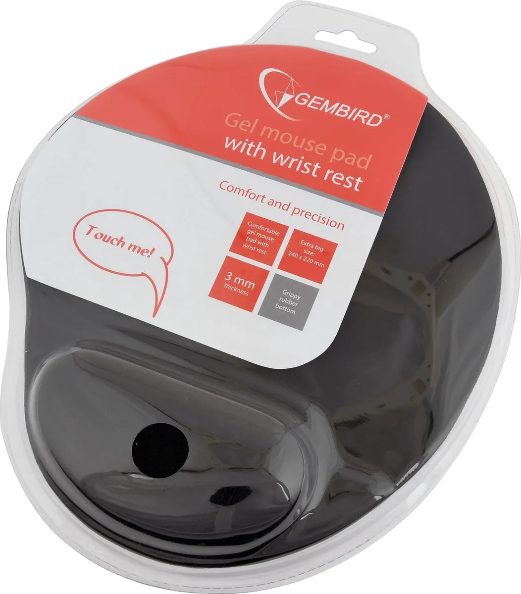 Gembird MP-GEL-BLACK Gel Muismat