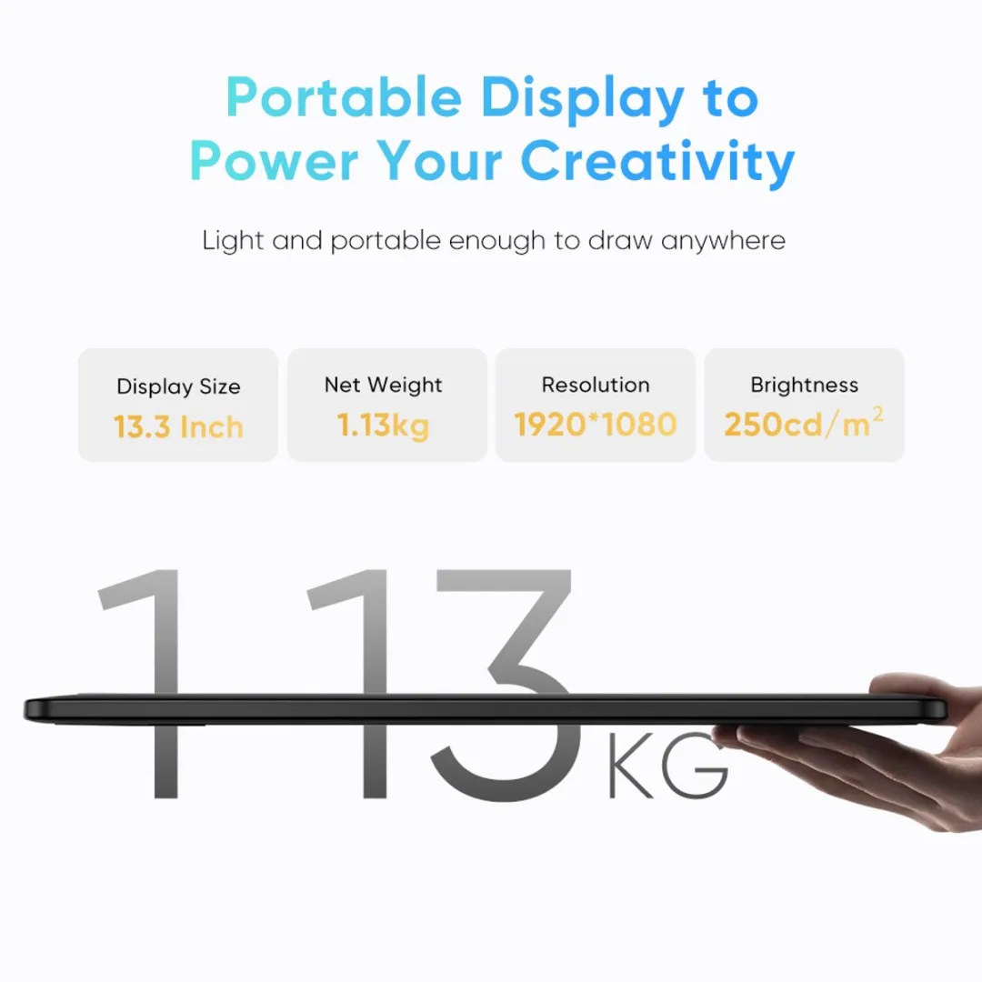 XPPen Artist 13.3 Pro V2 MD130FH-AD41 Grafische Tablet - 13,3" - 16K Drukniveaus - Zwart