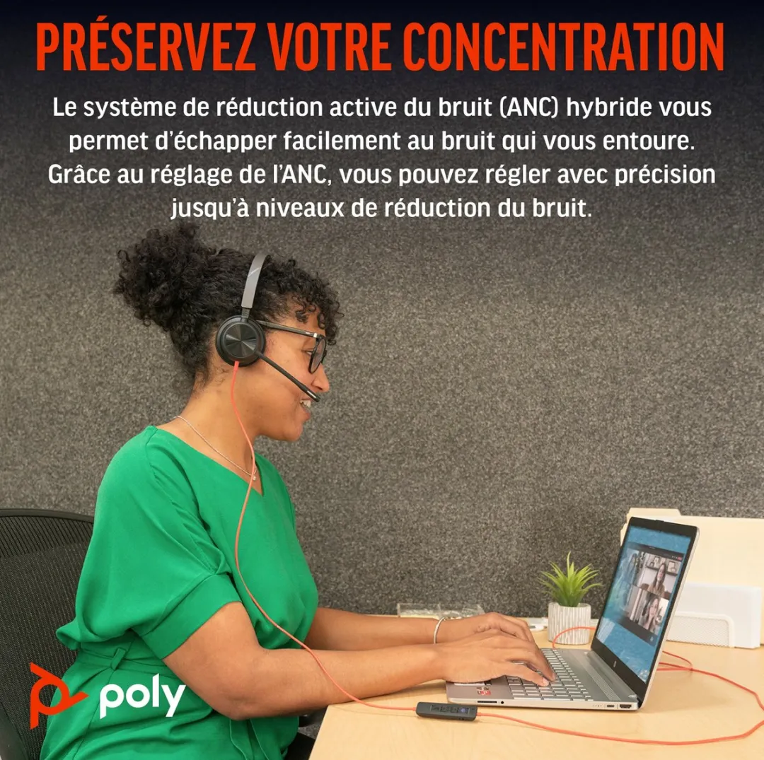 Poly Blackwire C8225-M On-Ear Headset - Noise Cancelling - Zwart