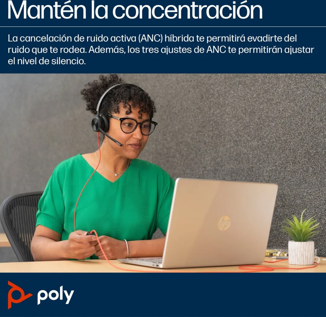 Poly Blackwire C8225-M On-Ear Headset - Noise Cancelling - Zwart - afbeelding 6 van 6