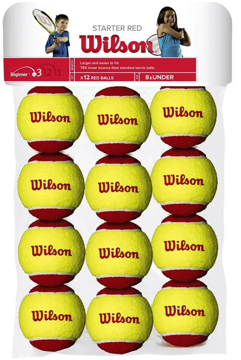 Wilson Starter Stage 3 Tennisballen - Rood - 12 stuks - afbeelding 4 van 4