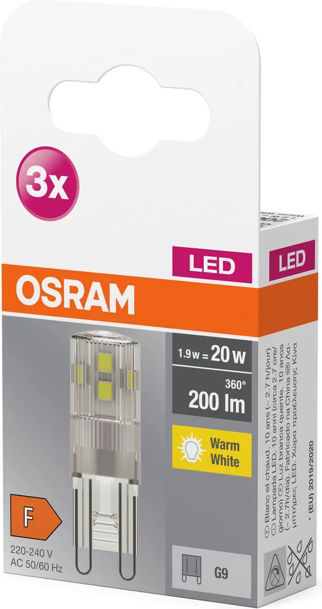 Osram LED-lamp G9 1.9W Warmwit - 3 Stuks