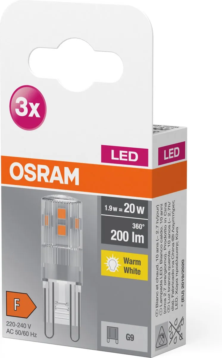 Osram LED-lamp G9 1.9W Warmwit - 3 Stuks