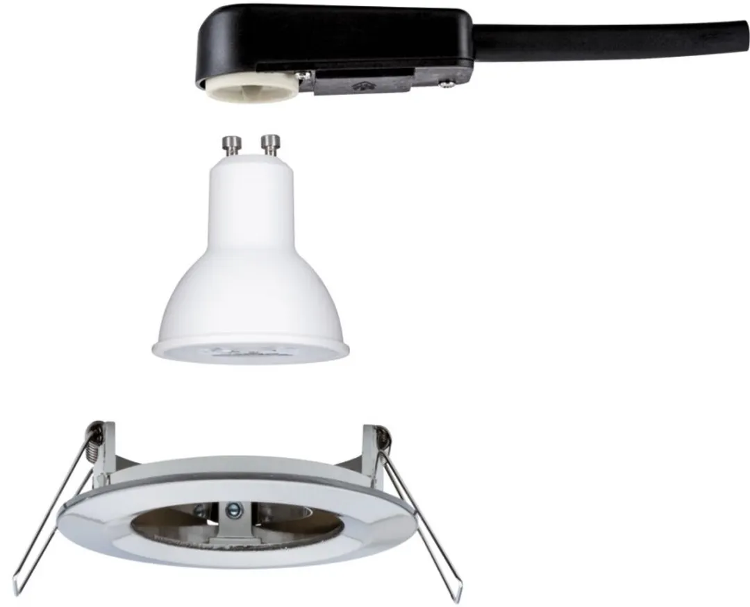 Paulmann LED-inbouwlamp Nova star IP44 GU10 6,5W 460lm - 2700K Staal geborsteld