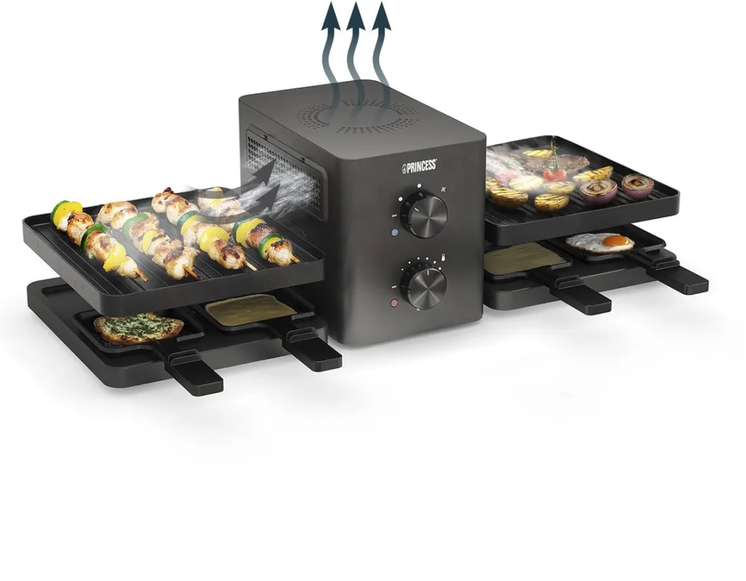 Princess 162660 Raclette Purify 8 Personen - 1500W - Zwart
