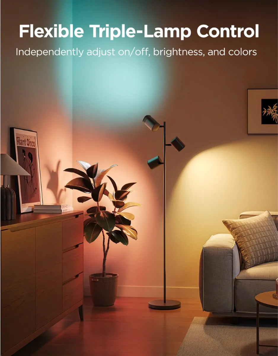 Govee Tree Floorlamp RGBW - 3 Lichtpunten 72W Zwart