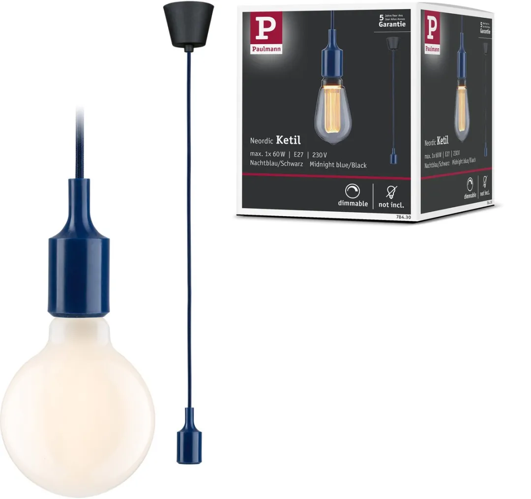 Paulmann Neordic Hanglamp Ketil E27 60W - Nachtblauw