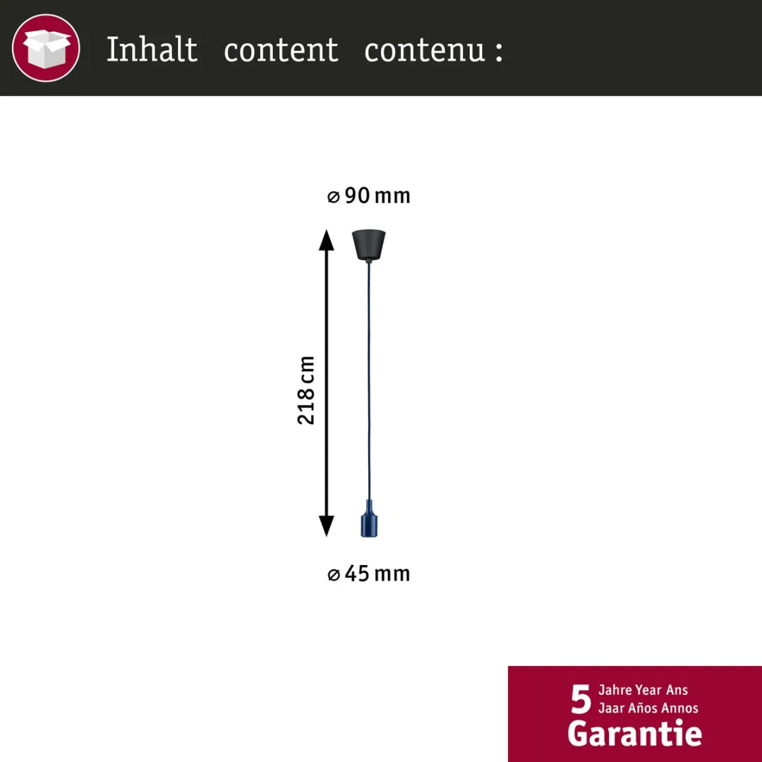 Paulmann Neordic Hanglamp Ketil E27 60W - Nachtblauw