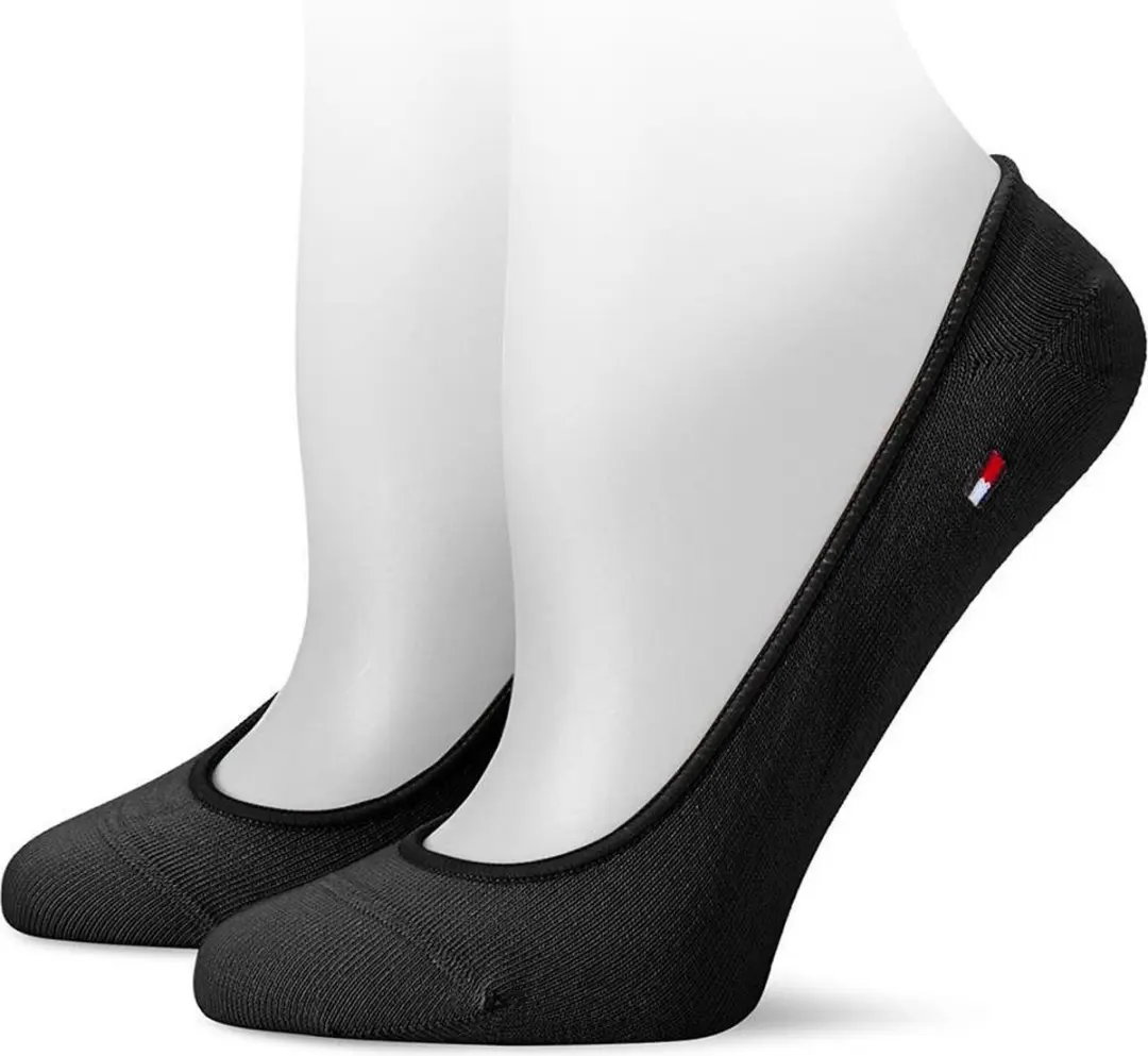 Tommy Hilfiger Dames Footies Onzichtbaar 2-pack - Zwart - afbeelding 3 van 4