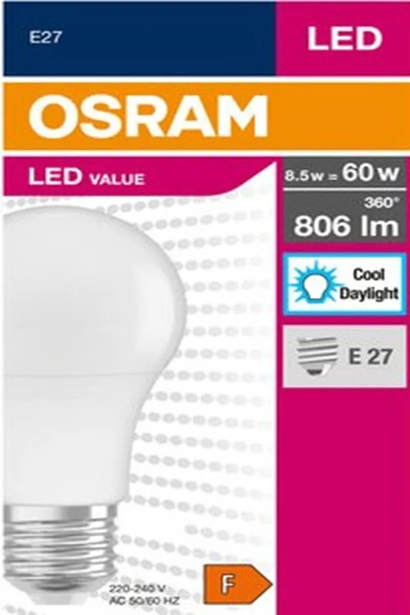 Osram LED E27 8.5W Daglicht - 60W Equivalent - Mat - 6500K - afbeelding 6 van 6
