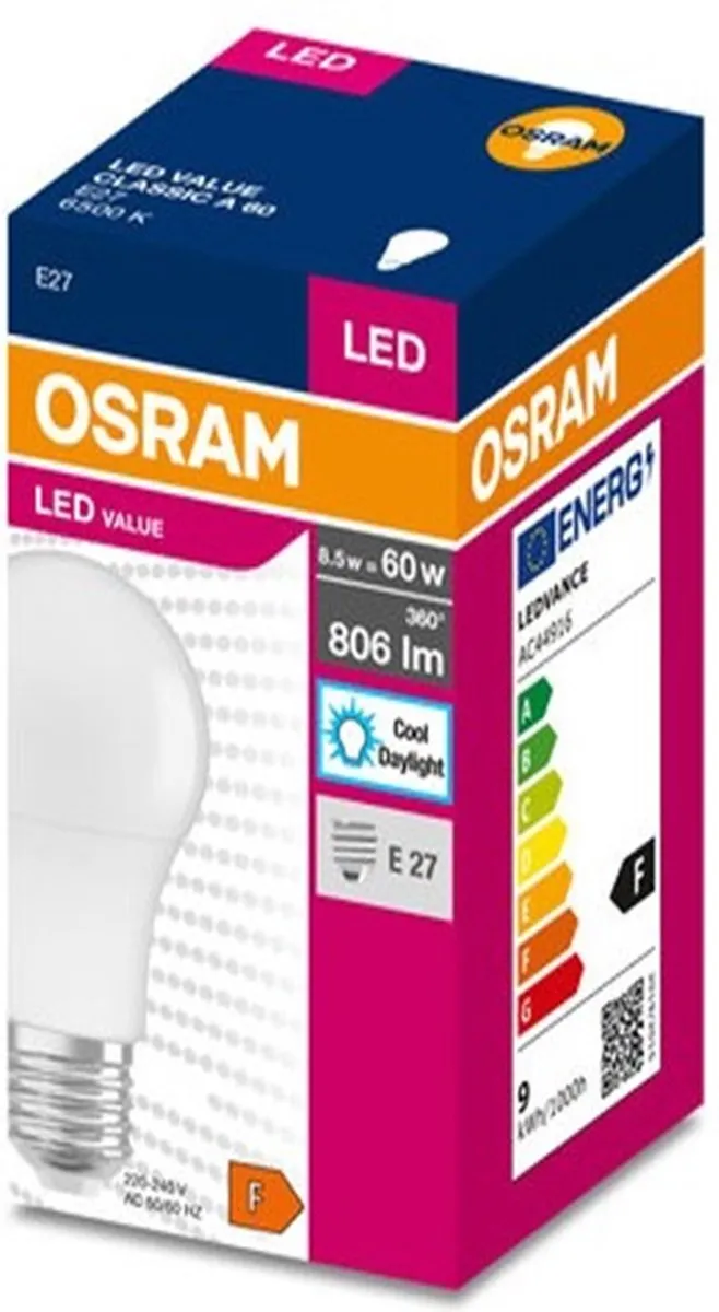 Osram LED E27 8.5W Daglicht - 60W Equivalent - Mat - 6500K