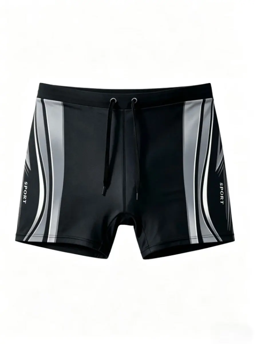 Zwart grijs sport zwembroek heren maat S