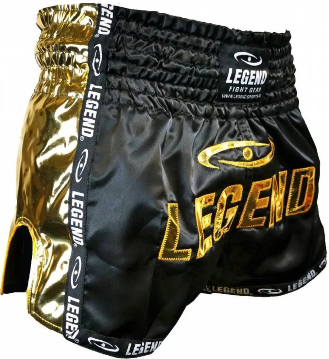 Kickboks Broekje Kids/Volwassenen Golden Star Satijn 4-7 jaar