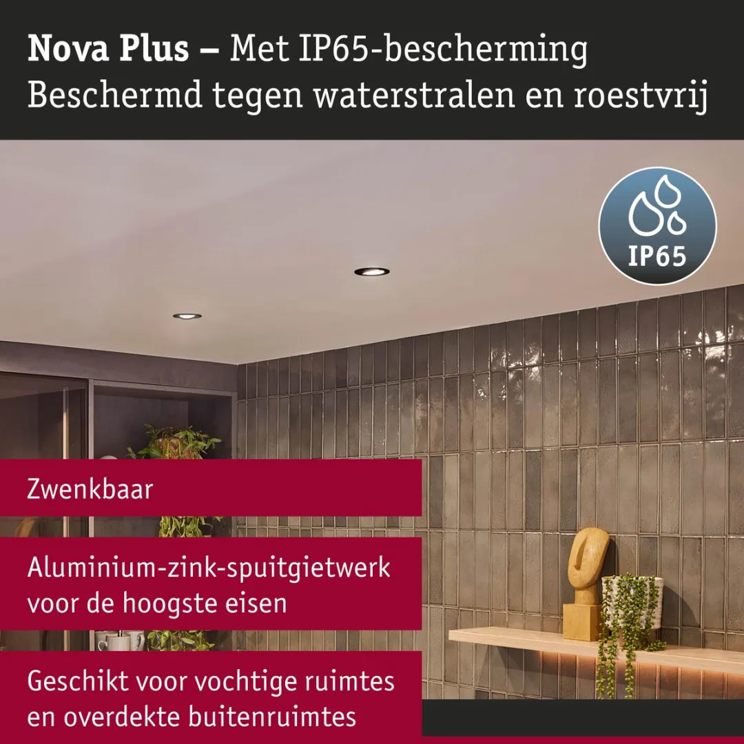 Paulmann Nova Plus Coin LED-inbouwlamp 6W 470lm 2700K - Zwart mat