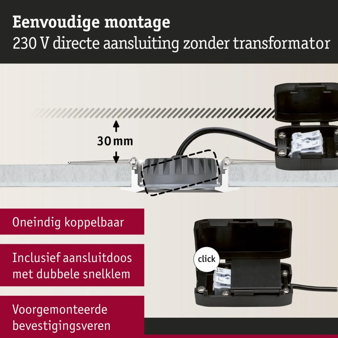 Paulmann Nova Plus Coin LED-inbouwlamp 6W 470lm 2700K - Zwart mat