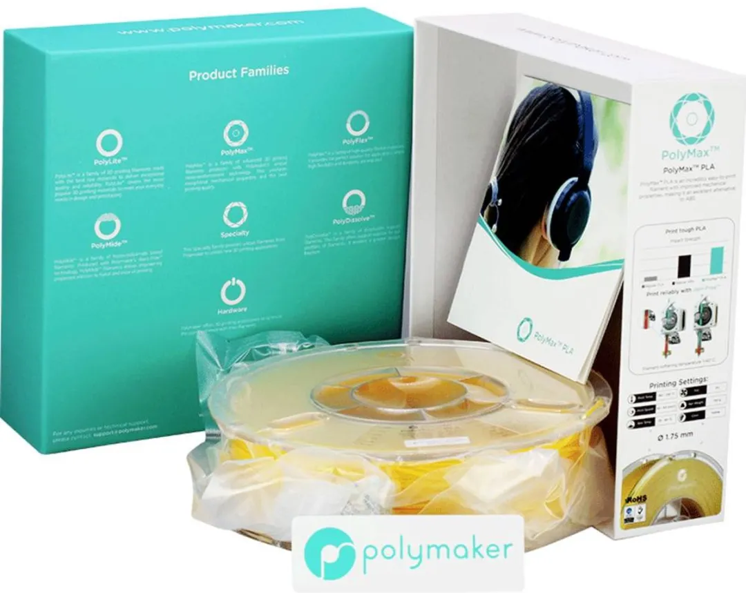 Polymaker PolyMAX Tough PLA Filament 1.75mm - 750g - Geel