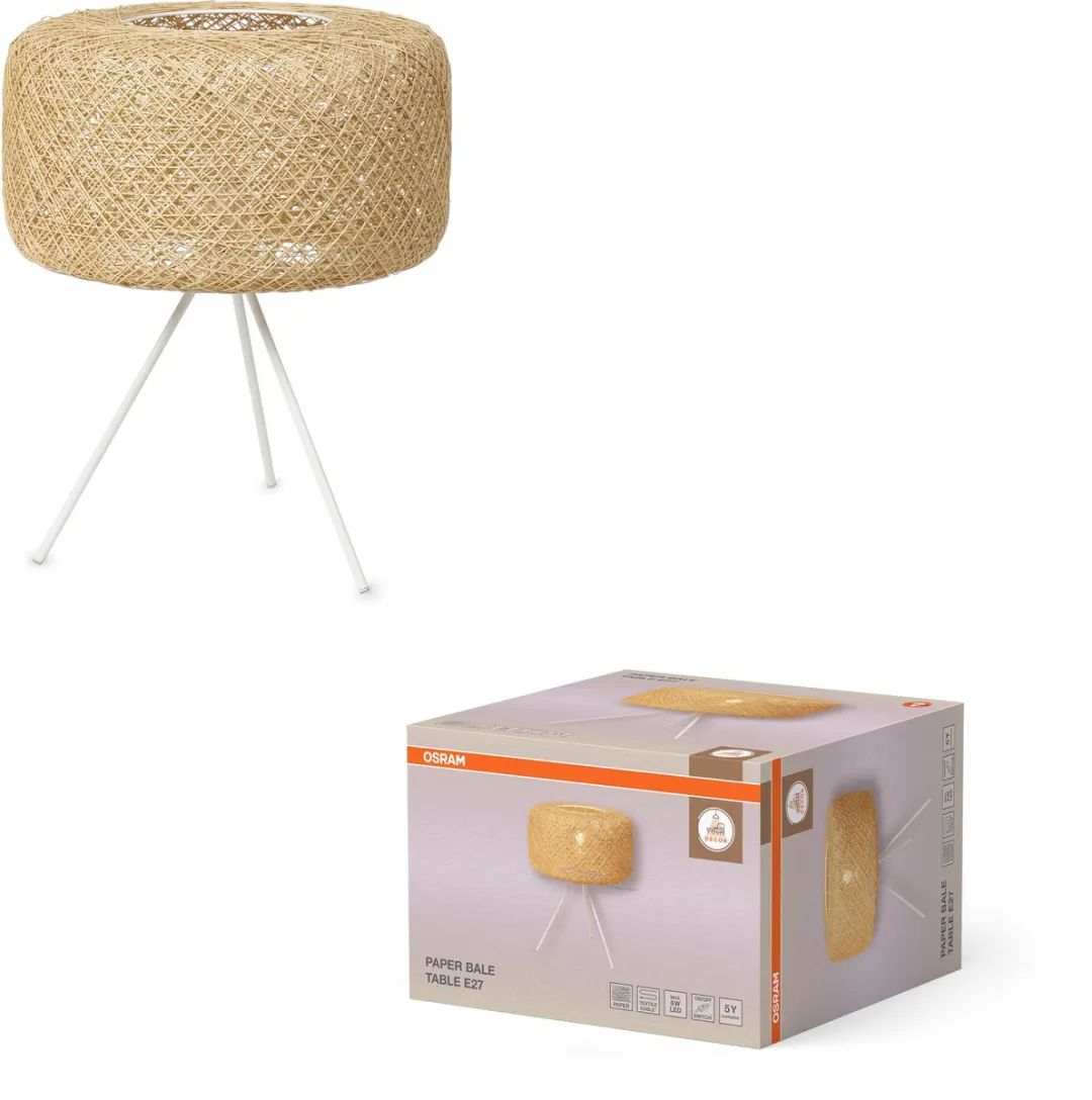 Osram Decor Paper Bale Vloerlamp E27 Beige 40cm